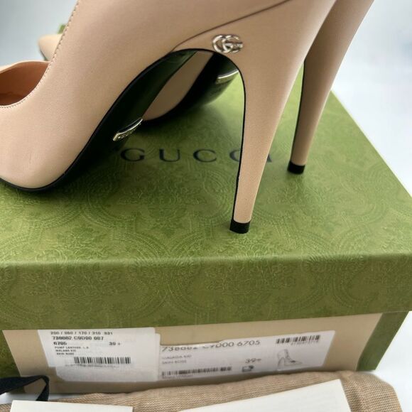 Women's Gucci GG Leather pumps size 39.5 made in Italy - Picture 6 of 11